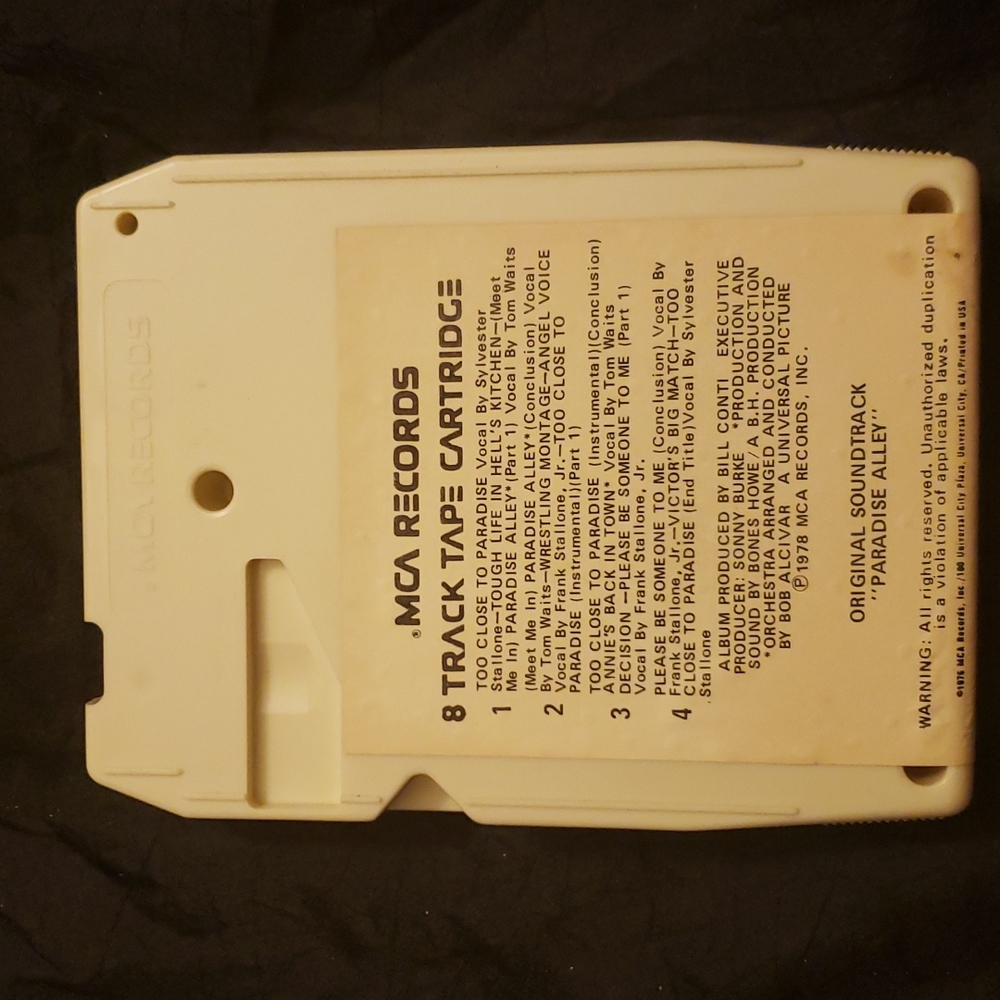 Vintage Sylvester Stallone MCA 8 Track Original Soundtrack Paradise Alley - Picture 5 of 7
